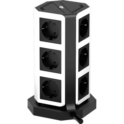 Сетевой фильтр AGNI TP-VD5U9E, 3м, черный/белый [tp-vd5u9e-c-3m-black-white]