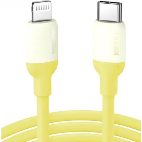 Кабель UGREEN US387, Lightning (m) - USB (m), 1м, MFI, 3A, желтый [90226]