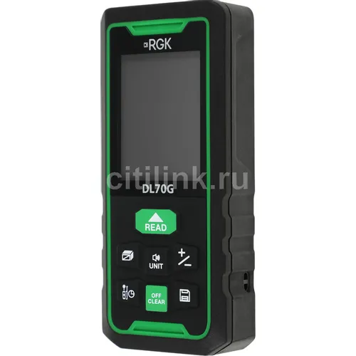Лазерный дальномер RGK DL70G, 2 класс лазера, 535нм, луч зеленый [778183]