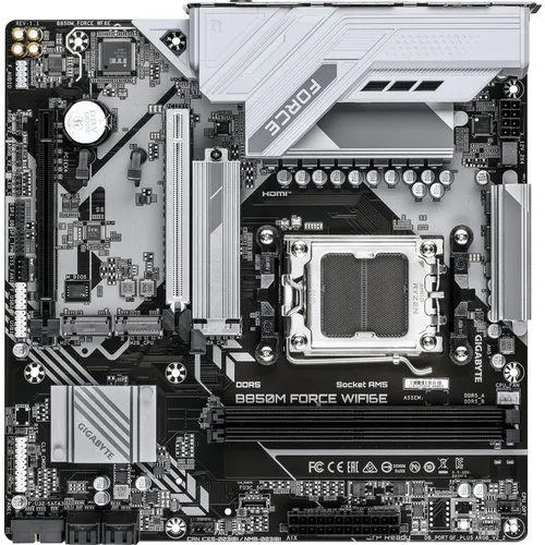 Материнская плата Gigabyte B850M FORCE WIFI6E, Socket AM5, AMD B850, mATX, Ret