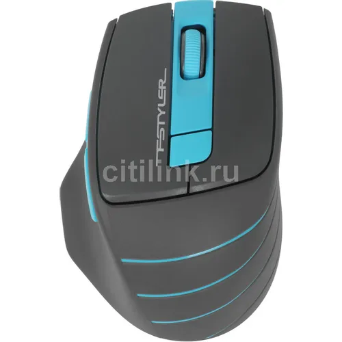 Мышь беспроводная A4TECH Fstyler FG30, радио, оптическая, USB, 2000dpi, серый и синий [fg30 blue]