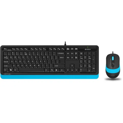 Комплект (клавиатура+мышь) A4TECH Fstyler F1010, USB, проводной, черный и синий [f1010 blue]