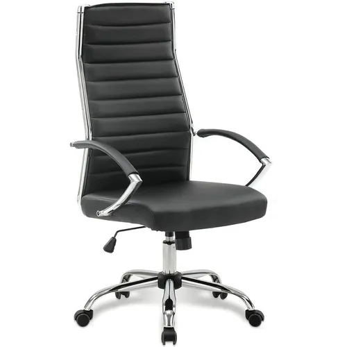 Кресло BRABIX Style EX-528, экокожа, до 120кг, топ-ган, фиксированные подлокотники, черный/черный