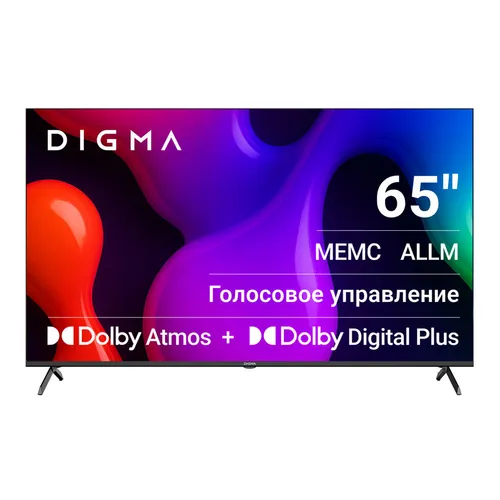 65" Телевизор Digma DM-LED65UQB31 QLED, 4K Ultra HD, СМАРТ ТВ, Google TV, черный