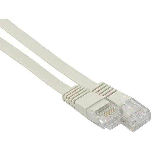 Патч-корд Buro Flat литой (molded), UTP, кат.5E, 3м, 4 пары, медь, многожильный, серый, плоский (flat)