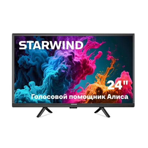 24" Телевизор StarWind SW-LED24SG304 HD, СМАРТ ТВ, YaOS, черный