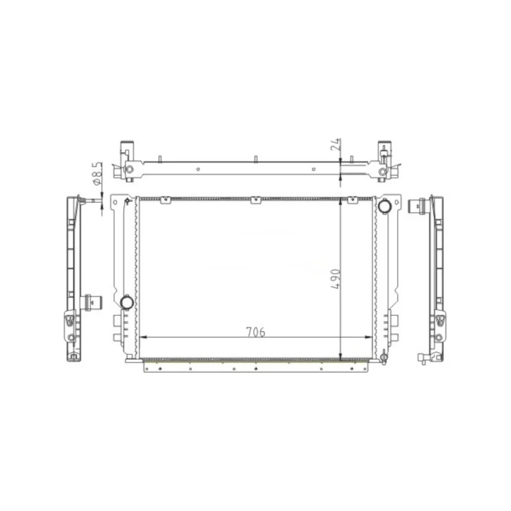 Радиатор охлаждения для а/м Газель Некст дв. EVOtech WONDERFUL А21R23.1301010-20 ТМ 906216