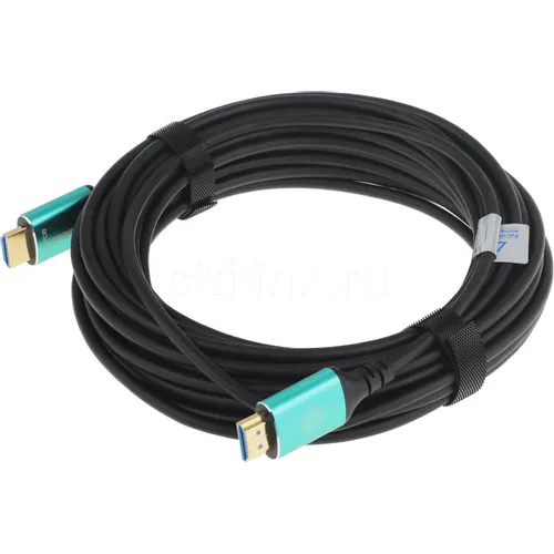 Кабель аудио-видео Cactus CS-HDMI-AOC-2.1-10, HDMI (m) - HDMI (m), ver 2.1, 10м, GOLD, черный
