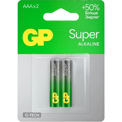 AAA Батарейка GP Super Alkaline 24AA21-2CRSBC2, 2 шт.
