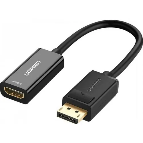 Кабель аудио-видео UGREEN MM137, DisplayPort (f) - HDMI (m), 0.25м, GOLD, ф/фильтр, черный [40362]
