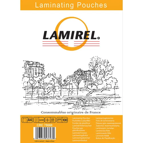 Пленка для ламинирования Fellowes Lamirel LA-7866001, 125мкм, 100шт., глянцевая, A4