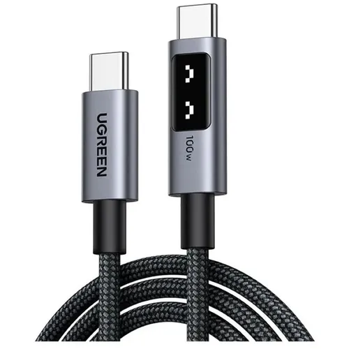 Кабель UGREEN L509, USB Type-C (m) - USB Type-C (m), 2м, черный / серый [35512]