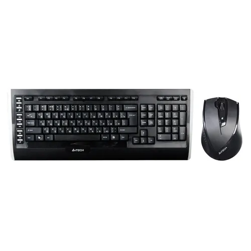 Комплект (клавиатура+мышь) A4TECH 9300F, USB, беспроводной, черный