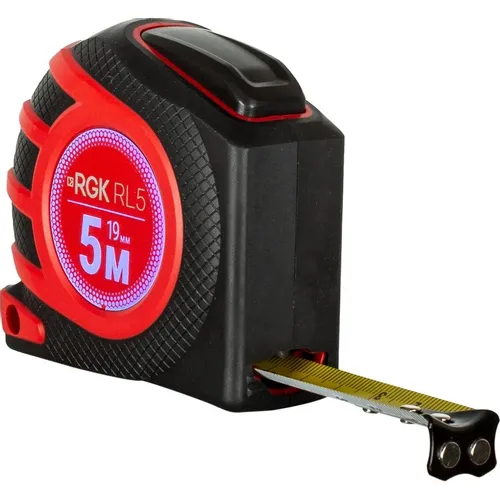 Рулетка строительная RGK RL5, 5м x19мм, с магнитным зацепом, с поверкой [756013]