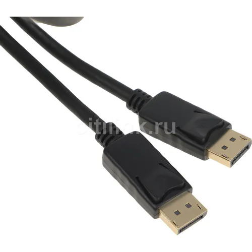 Кабель Display Port V1.1, DisplayPort (m) (прямой) - DisplayPort (m) (прямой), GOLD , 2м, черный