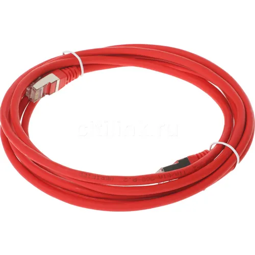 Патч-корд LanMaster вилка RJ-45, вилка RJ-45, кат.5E, LSZH, 3м, красный [lan-pc45/s5e-3.0-rd]