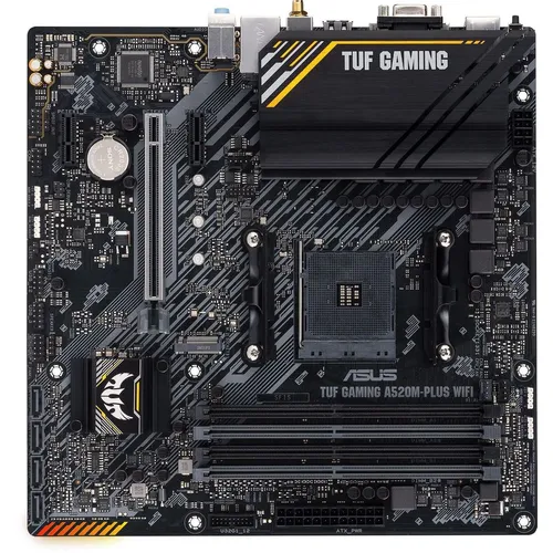 Материнская плата ASUS TUF GAMING A520M-PLUS WIFI, Socket AM4, AMD A520, mATX, Ret