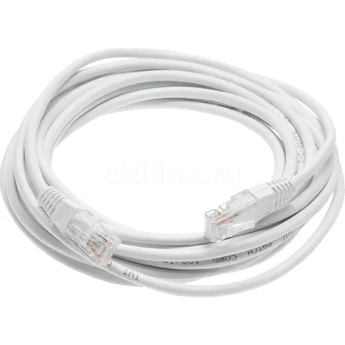 Патч-корд LanMaster вилка RJ-45, вилка RJ-45, кат.5E, ПВХ, 5м, белый [twt-45-45-5.0-wh]