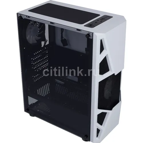 Корпус ATX Formula CL-3303W RGB, Midi-Tower, без БП, белый