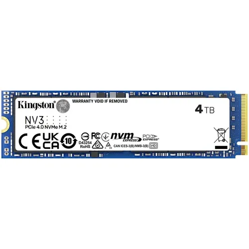 SSD накопитель Kingston NV3 SNV3S/4000G 4ТБ, M.2 2280, PCIe 4.0 x4, NVMe, M.2