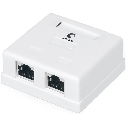 Розетка Cabeus (WS-8P8C-CAT.6-SH-2) комп. RJ45 2 кат.6 бел.