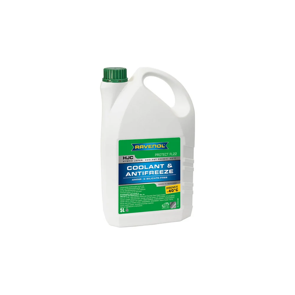 Антифриз RAVENOL HJC Hybrid Japanese Coolant Premix -40C, зеленый, 5 л 1410123-005-01-999