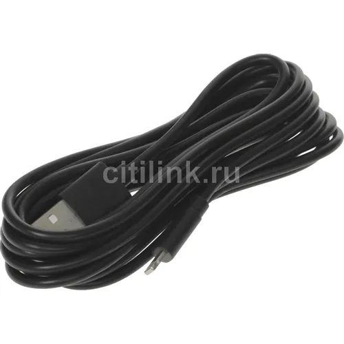Кабель BORASCO Lightning (m) - USB (m), 3м, 2A, черный [50131]
