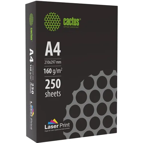 Бумага Cactus LaserPrint CS-LPA4160250, A4, для лазерной печати, 250л, 160г/м2, белый