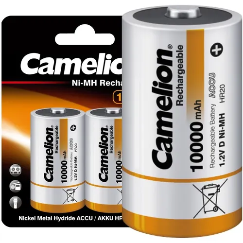 D Аккумуляторная батарейка CAMELION NH-D10000BP2, 2 шт. 10000мAч