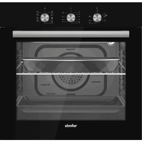 Духовой шкаф электрический Simfer B6EB19025, 60л, дверца с 2 стеклами, черный