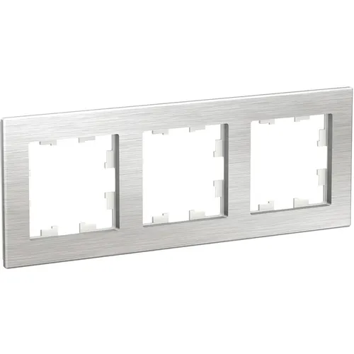 Рамка Schneider Electric ATN312103 (ATN312103) накладная 3шт металл серебристый