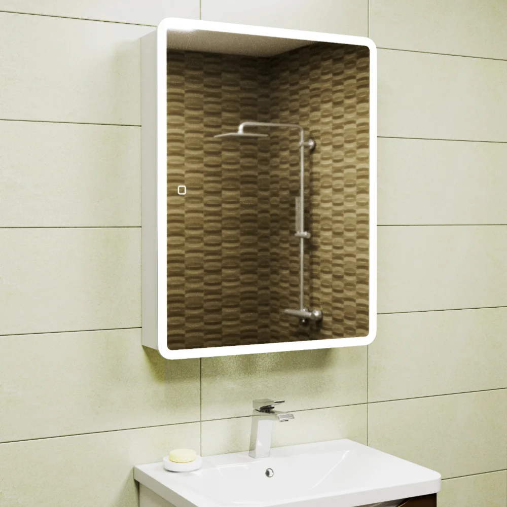 Шкаф зеркало для ванной Bauedge Bau Stil BS6080W