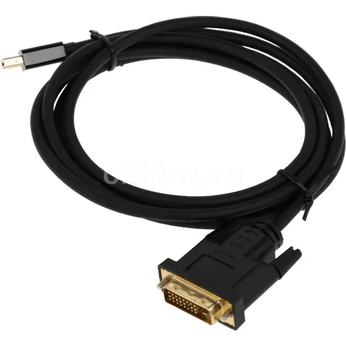 Кабель аудио-видео Buro 1.1v, miniDisplayport (m) - DVI-D (Dual Link) (m), 2м, GOLD, черный [bhp mdpp-dvi-2]