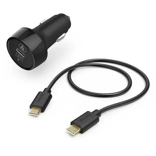 Автомобильное зарядное устройство HAMA H-183327, USB-C, USB-C, 18Вт, 3A, черный [00183327]