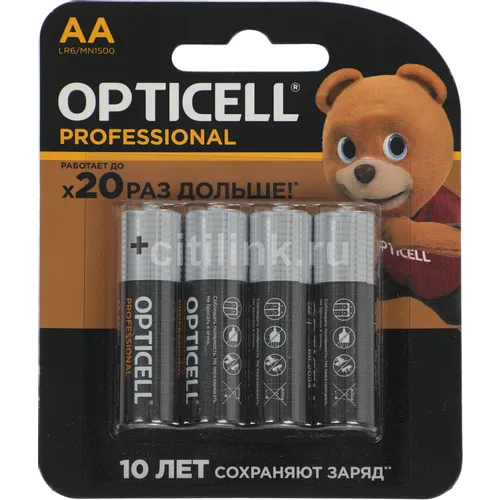 AA Батарейка OPTICELL Professional LR6, 4 шт.
