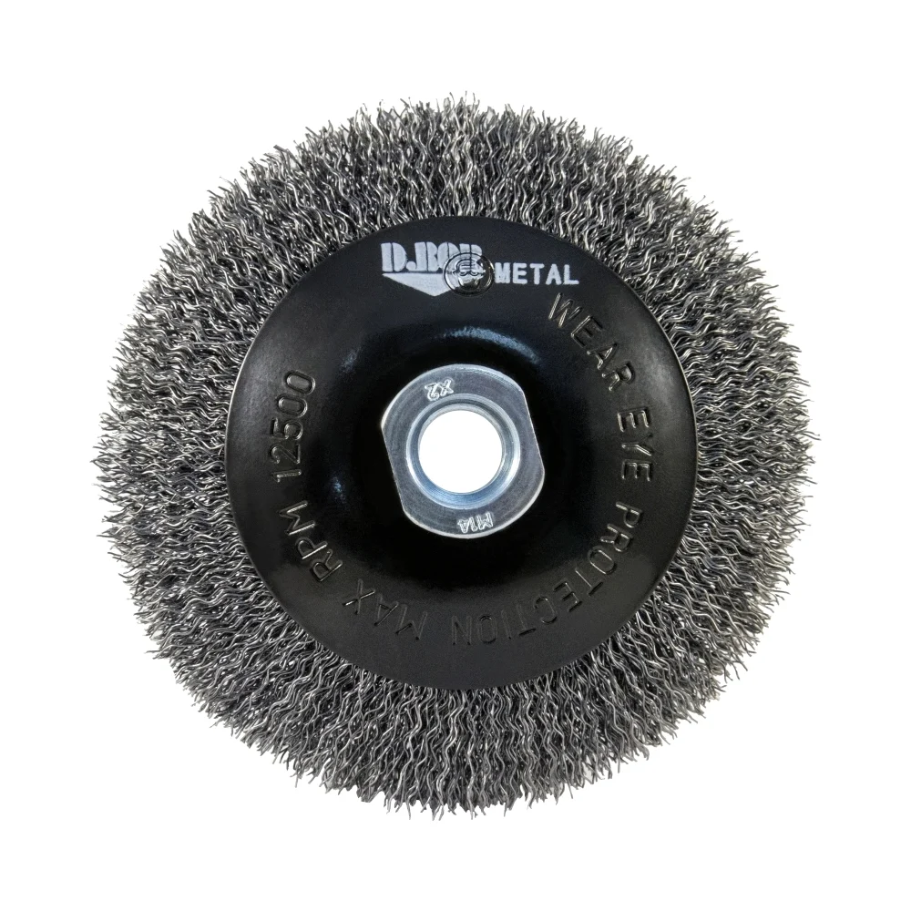 Коническая гофрированная щетка для ушм D.BOR METAL Standard D10-MS-115-M14-030
