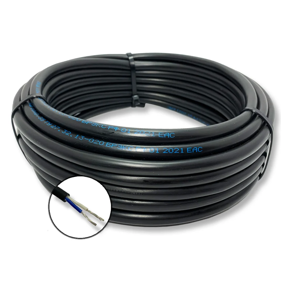 Монтажный кабель ПРОВОДНИК мкшнг(a)-ls 2x0.5 мм2, 15м OZ265095L15