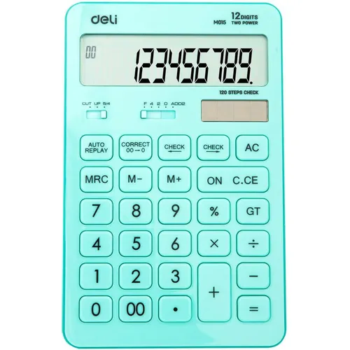 Калькулятор Deli Touch, EM01531, 12-разрядный, голубой