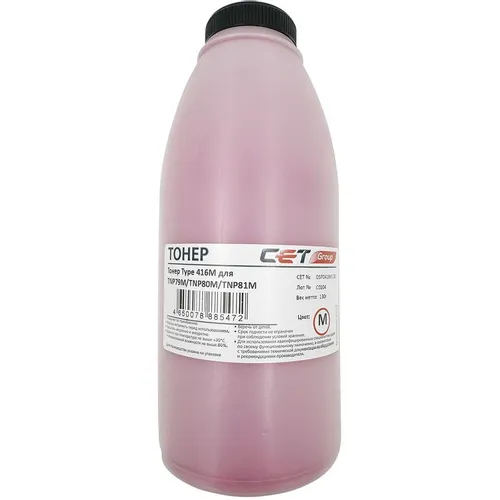 Тонер CET 416M, для KONICA MINOLTA Bizhub C3320i/C3350i, пурпурный, 130грамм, бутылка