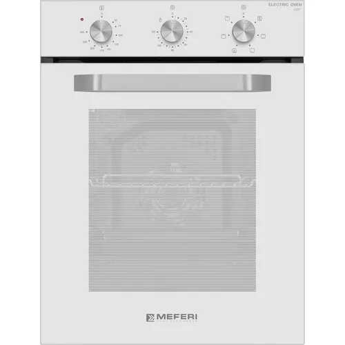 Духовой шкаф электрический MEFERI Light MEO456WH, 53л, дверца с 2 стеклами, белый/нержавеющая сталь
