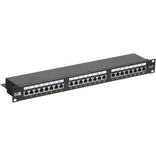 Патч-панель ITK PP24-1UC6S-D05 19" 1U 24xRJ45 кат.6 STP