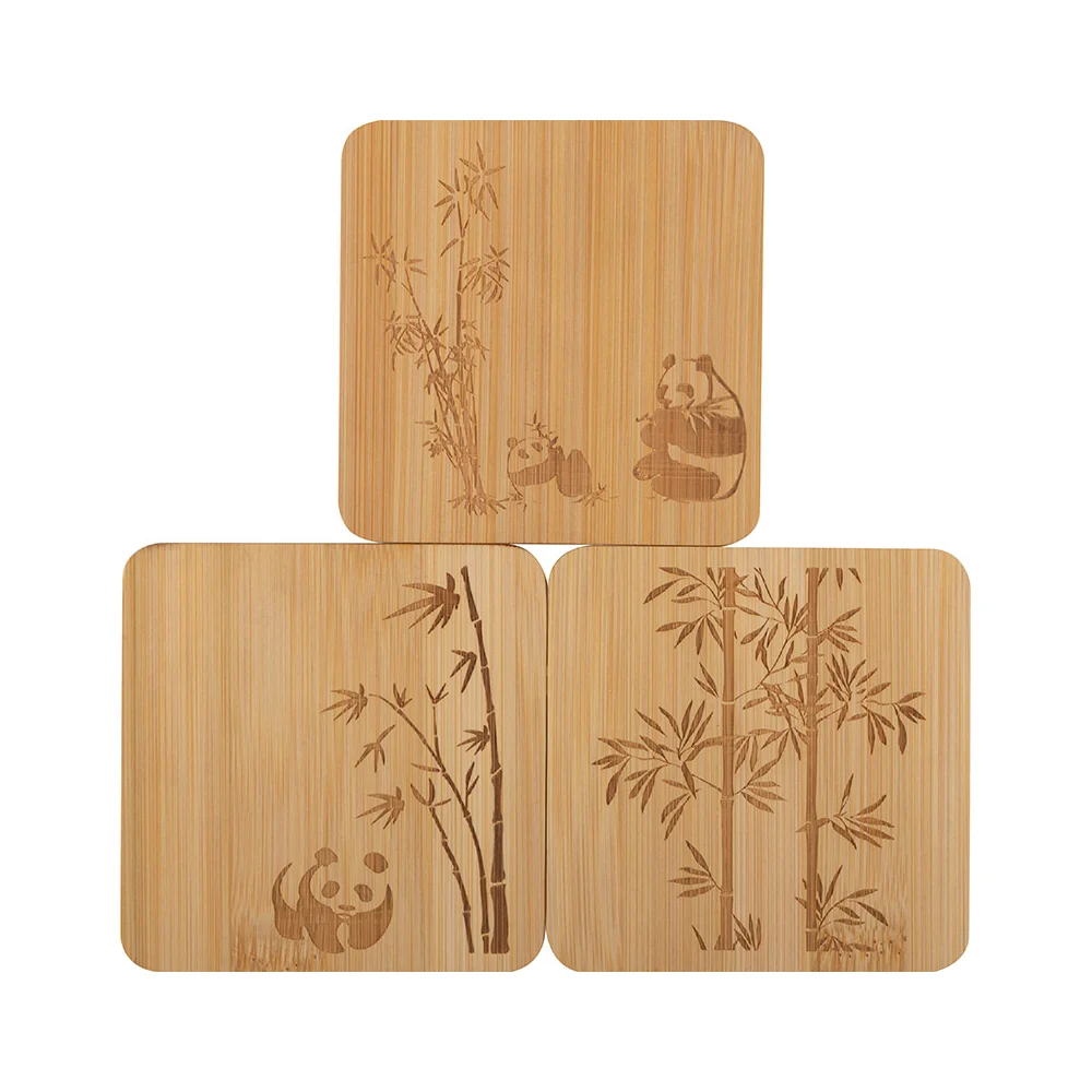 Набор из 3 подставок под горячее из бамбука Mallony foresta di bambu, р-р: 10x10x0,8 см 985990