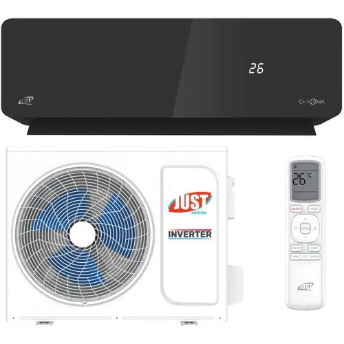 Сплит-система инверторная JUST AIRCON Chroma JAC-10HPSIA/CAC настенная, до 25м2, 10000 BTU, (комплект из 2-х коробок), черный