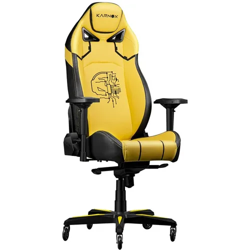 Кресло игровое KARNOX Gladiator Cybot Edition, экокожа, до 180кг, мультиблок, регулируемые 4D подлокотники, желтый