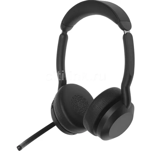 Гарнитура Jabra Evolve2 55 Link380c MS Stand, для компьютера/мобильных устройств, накладные, Bluetooth, черный [25599-999-889]