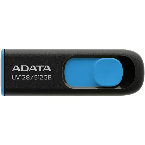 Флешка USB A-Data DashDrive UV128 512ГБ, USB3.0, черный и синий [auv128-512g-rbe]