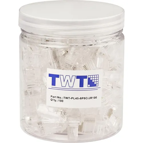 Коннектор LanMaster TWT-PL45-8P8C/JR100 UTP кат.5E RJ45 прозрачный (упак.: 100шт)