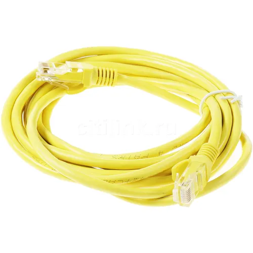 Патч-корд PREMIER PP12-3M/Y литой (molded), UTP, кат.5E, 3м, 4 пары, 26AWG, алюминий омедненный, многожильный, желтый