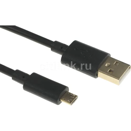 Кабель 2A Square Connector, micro USB (m) - USB (m), 1.5м, 2A, черный