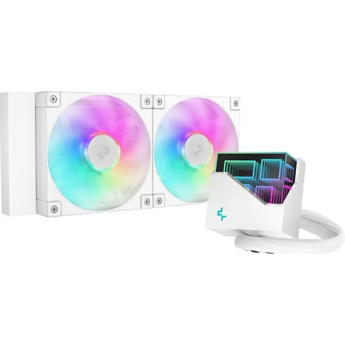 Система водяного охлаждения DeepCool LT240, 4-pin, ARGB, 120мм, белый, retail [r-lt240-whamnc-g-1]